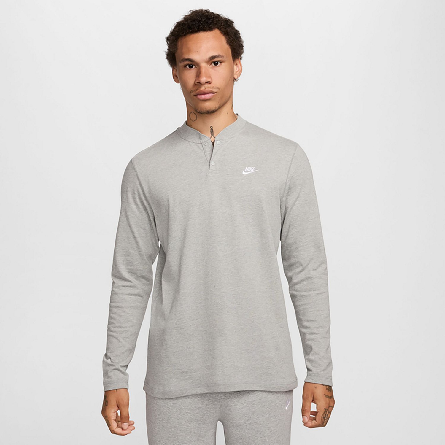 Nike Men's Club Long Sleeve Henley Shirt