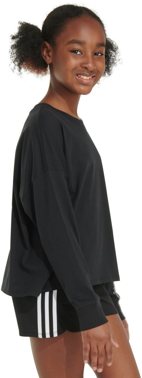 adidas Girls' Long Sleeve Waist Crew Neck Tee - view number 2
