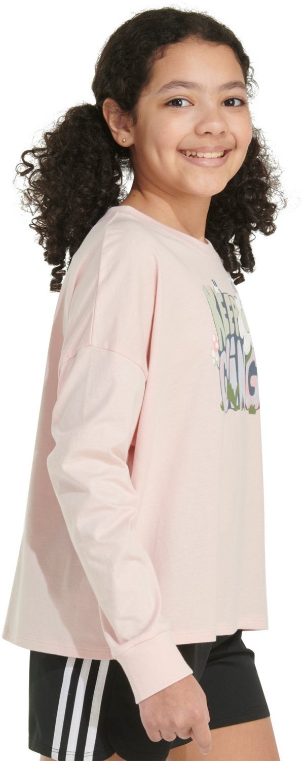 adidas Girls' Long Sleeve Waist Crew Neck Tee - view number 2