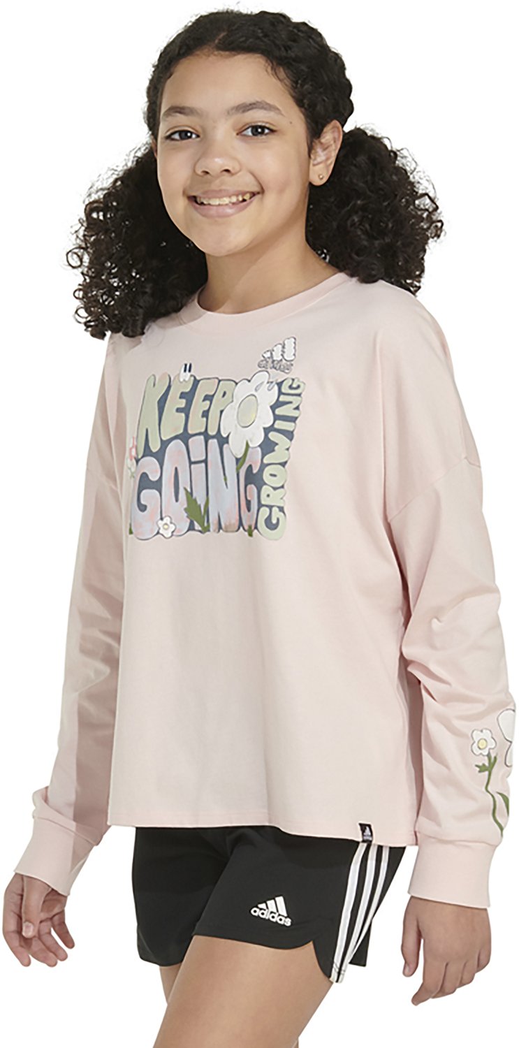 adidas Girls' Long Sleeve Waist Crew Neck Tee - view number 3