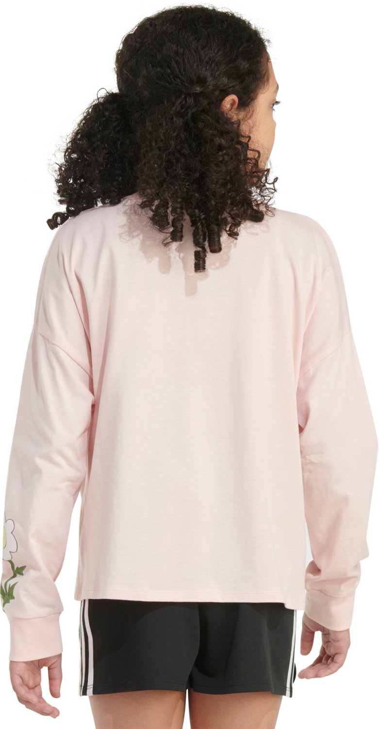 adidas Girls' Long Sleeve Waist Crew Neck Tee - view number 4