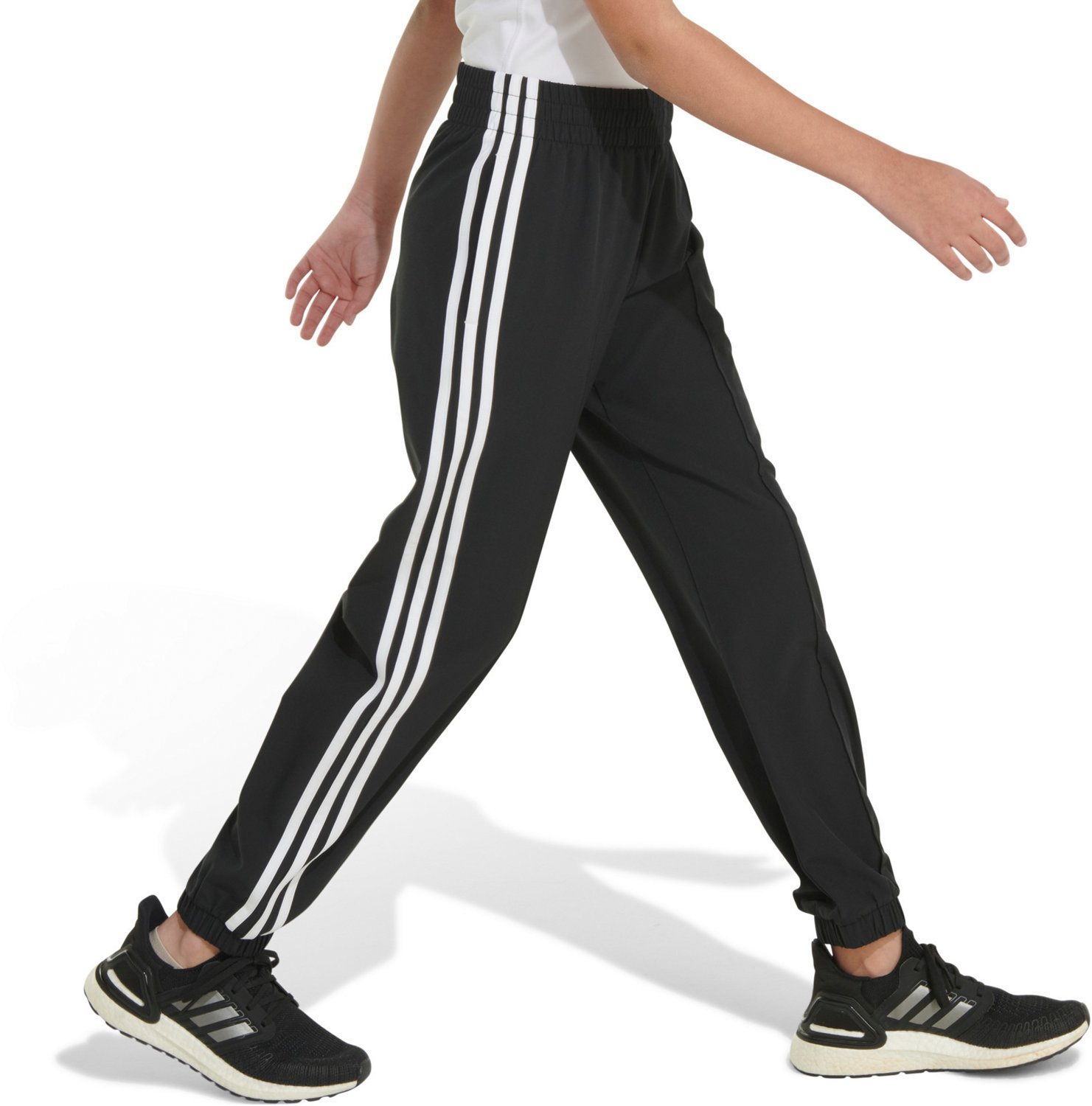 adidas Girls' Woven 3-Stripes Joggers - view number 2