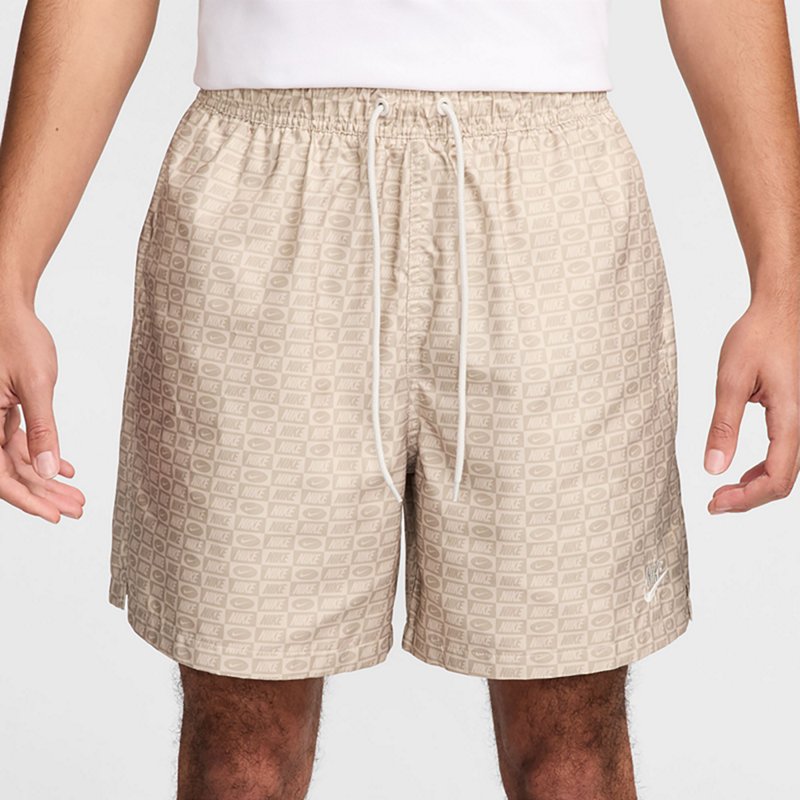 Nike Men's Club Flow Monogram BTS Shorts Rattan/Limestone, Large - Men's Athletic Core Bottoms at Academy Sports