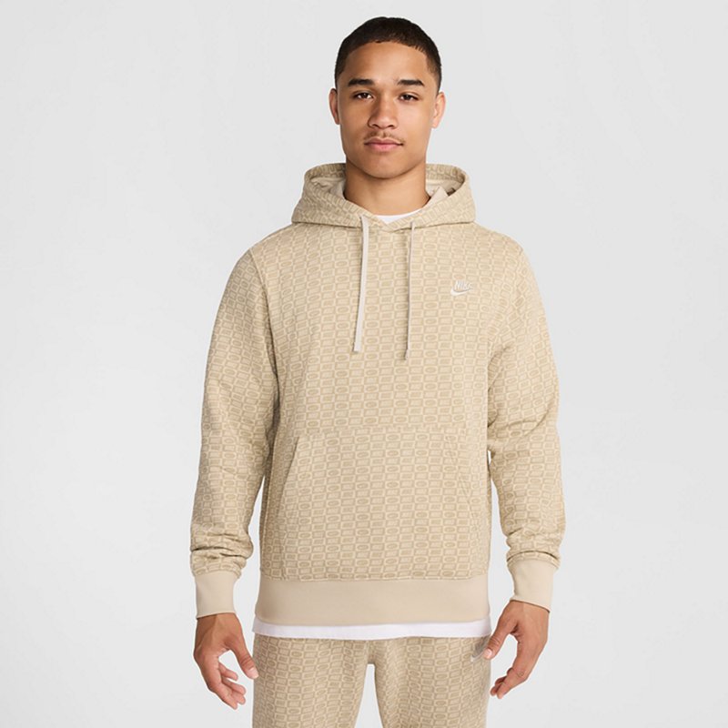 Nike Men's NSW PO BB Monogram BTS Hoodie Rattan/Limestone, Medium - Men's Athletic Fleece at Academy Sports