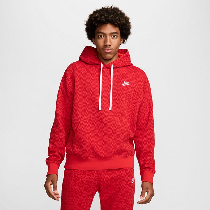 Nike Men's NSW PO BB Monogram BTS Hoodie Red/Red, 2X-Large - Men's Athletic Fleece at Academy Sports