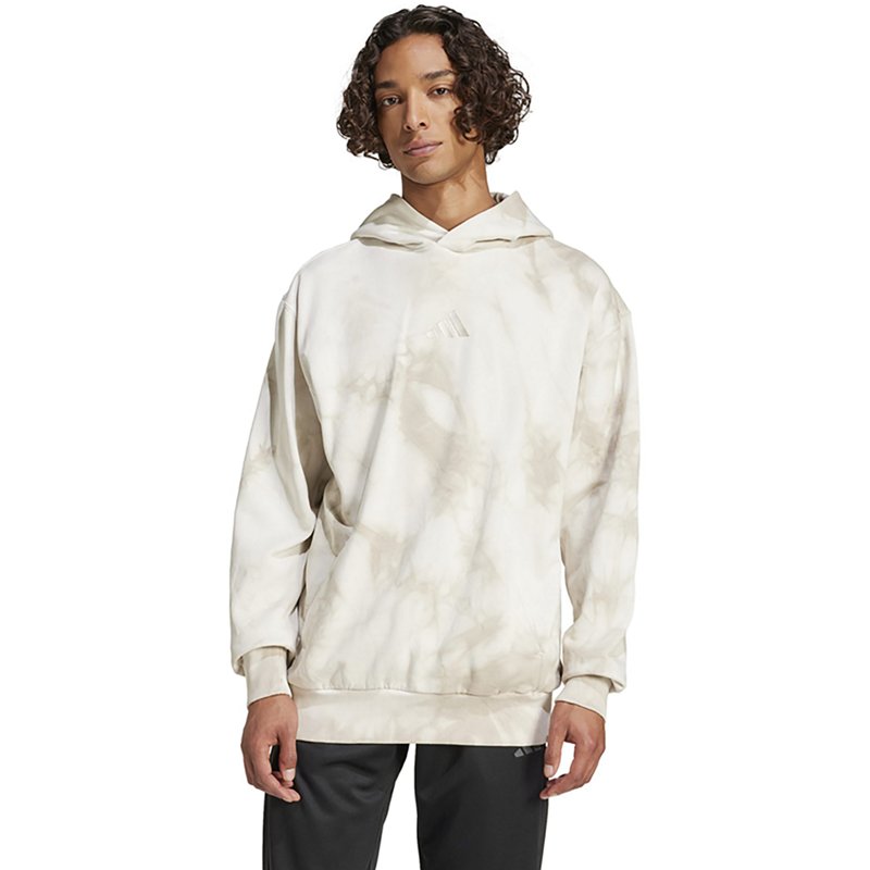 adidas Men's All SZN Fleece Wash Hoodie Light Beige, X-Large - Men's Athletic Fleece at Academy Sports