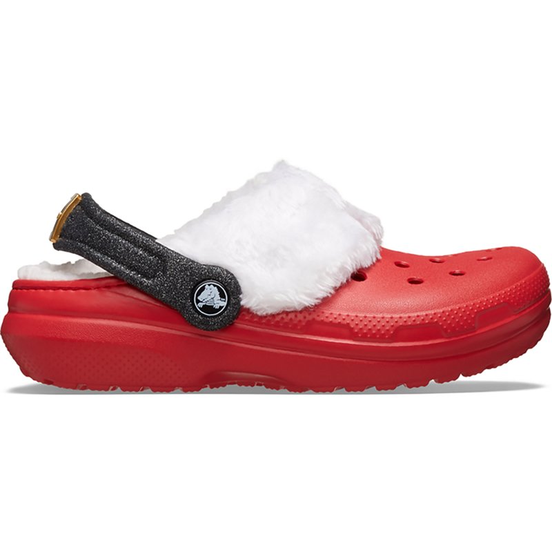 Crocs Toddler Girls' Santa Lined Clogs Red/White, 7 - Crocs And Rubber Boots at Academy Sports