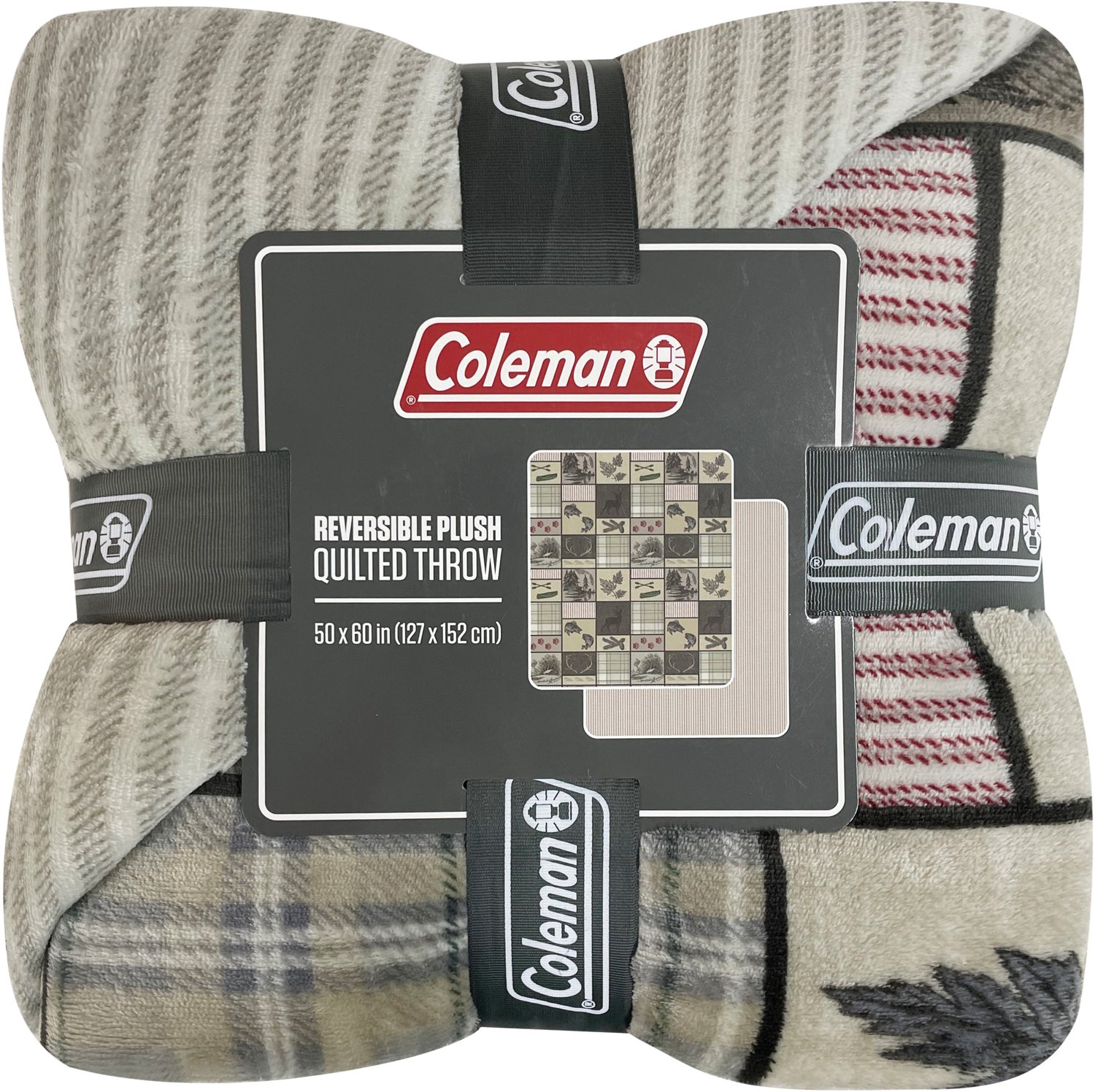 Coleman Quilted Reversible 50x60 Plush Log Cabin Patchwork Throw Blanket  - view number 2