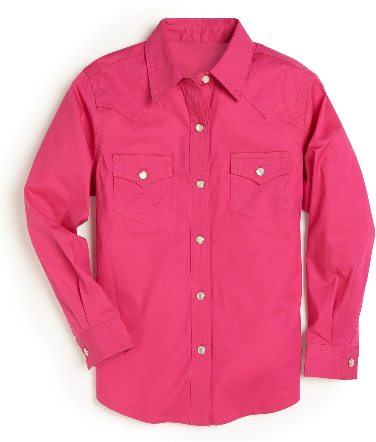 Wrangler Girls' Solid Western Snap Long Sleeve Shirt - view number 1