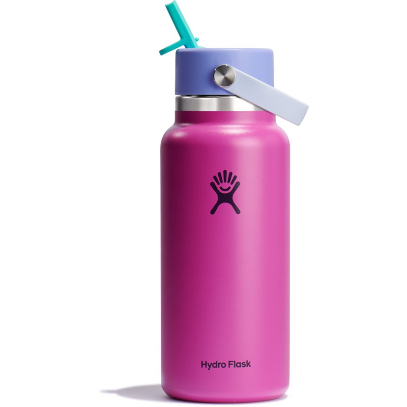 Hydro Flask 32 oz Wide Mouth Water Bottle with Flex Straw Cap Pink - Thermos/Cups &koozies at Academy Sports