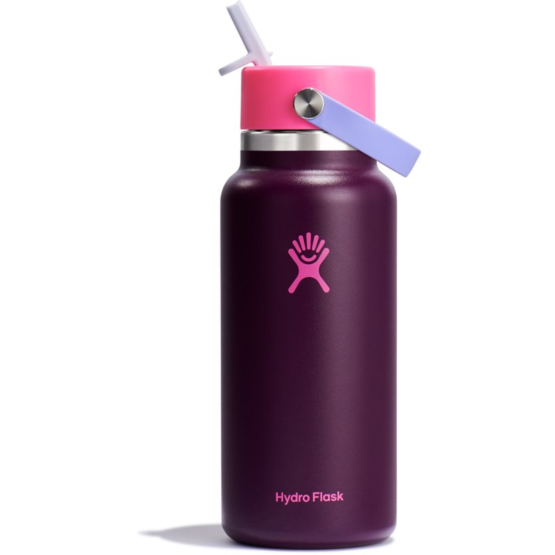 Hydro Flask 32 oz Wide Mouth Water Bottle with Flex Straw Cap Purple - Thermos/Cups &koozies at Academy Sports