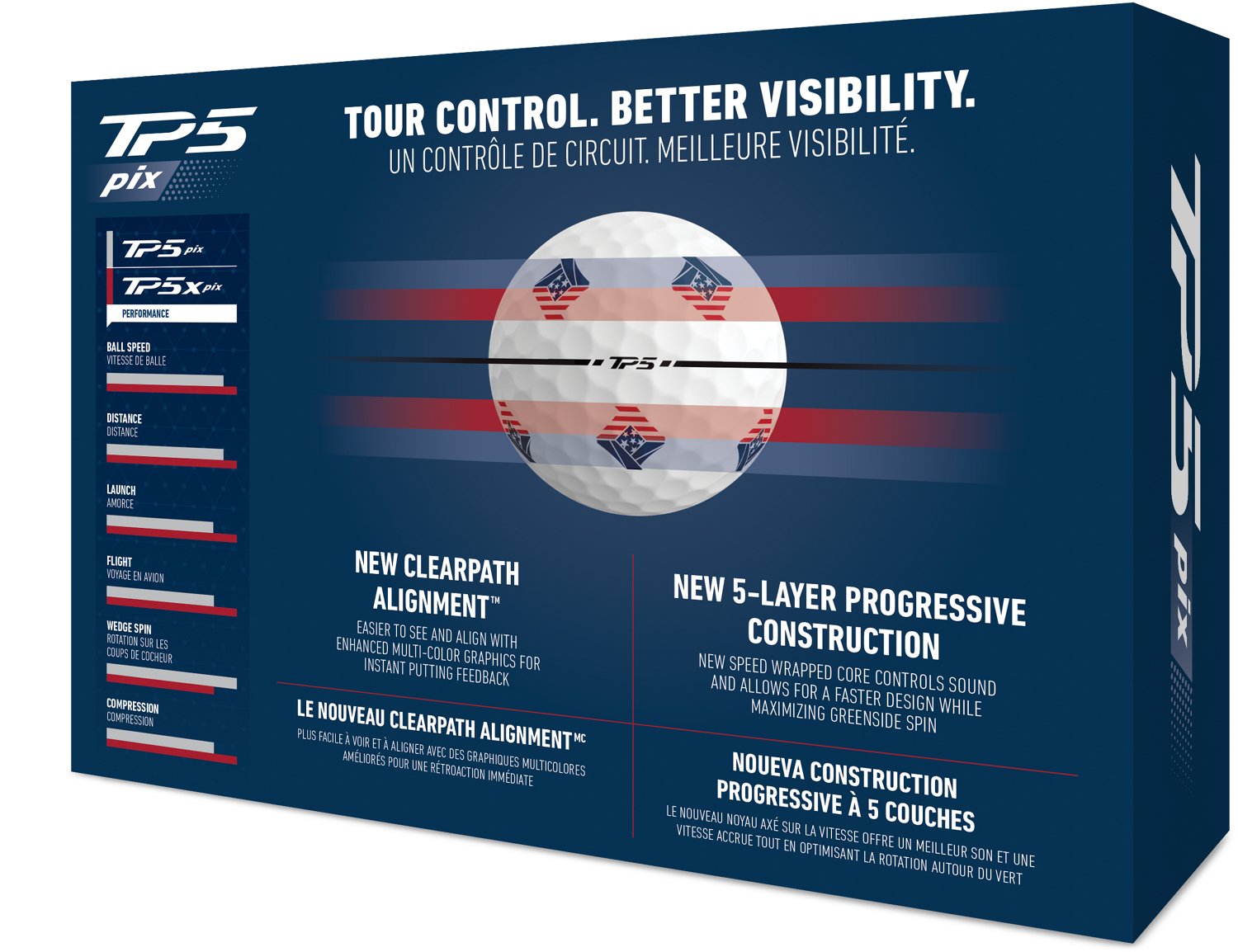 TaylorMade 2024 TP5 PIX 3.0 USA Golf Balls 12-Pack                                                                               - view number 2