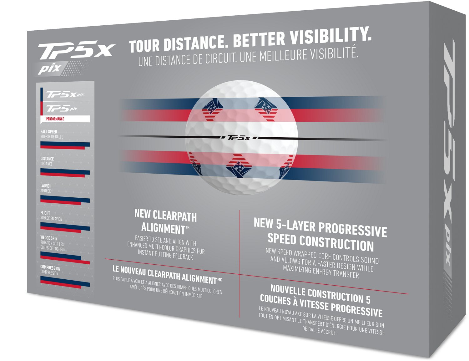 TaylorMade 2024 TP5x PIX 3.0 USA Golf Balls 12-Pack - view number 2
