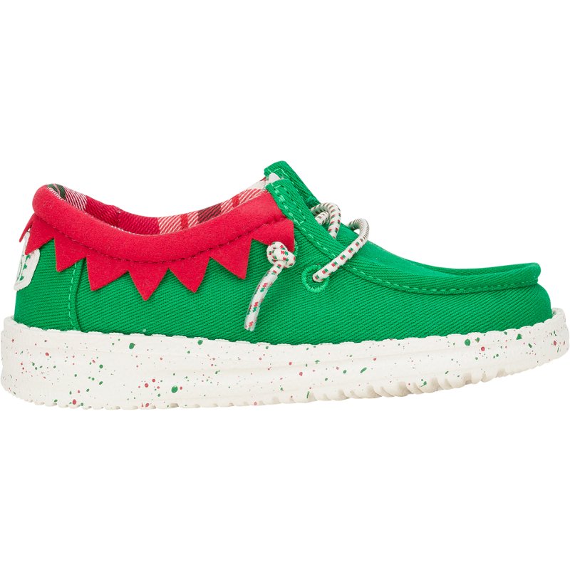 HEYDUDE Toddlers' Wally Holiday Elf Shoes Green/Red, 7 - Toddler at Academy Sports