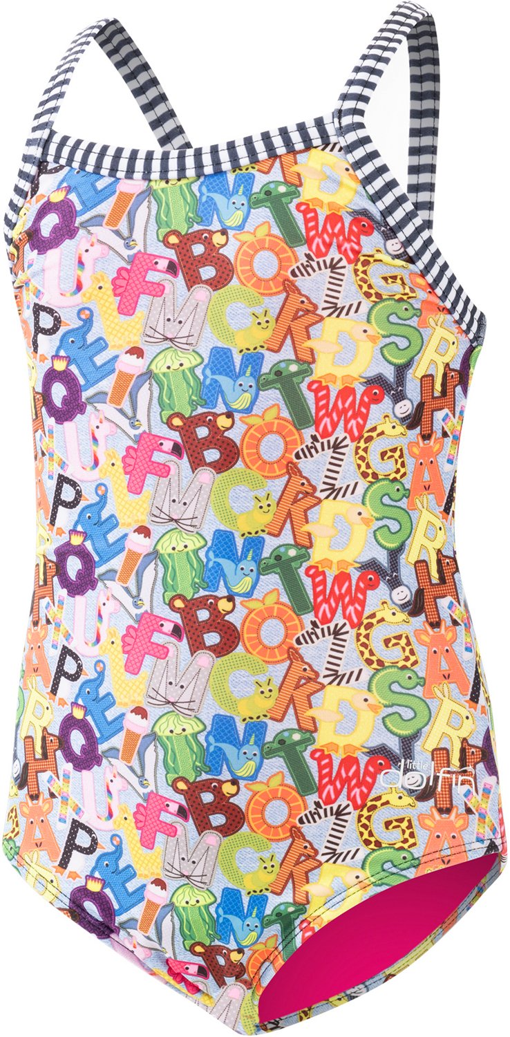 Little Dolfin Girls' 2-6X Print 1-Piece Alphabet Soup - view number 3