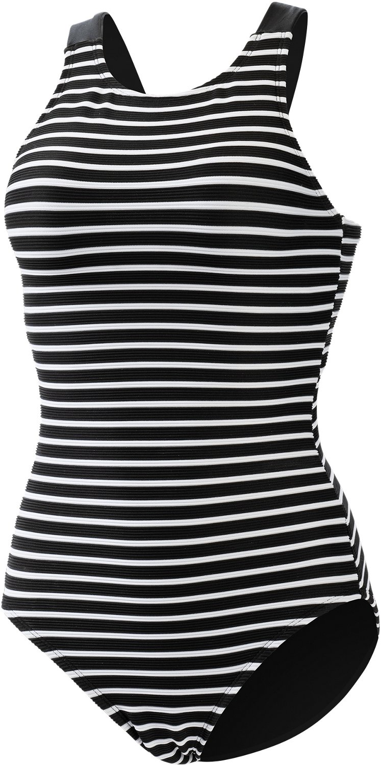 Dolfin Aquashape Women's Striped Scoop Neck Moderate Rib Knit 1-Piece - view number 4