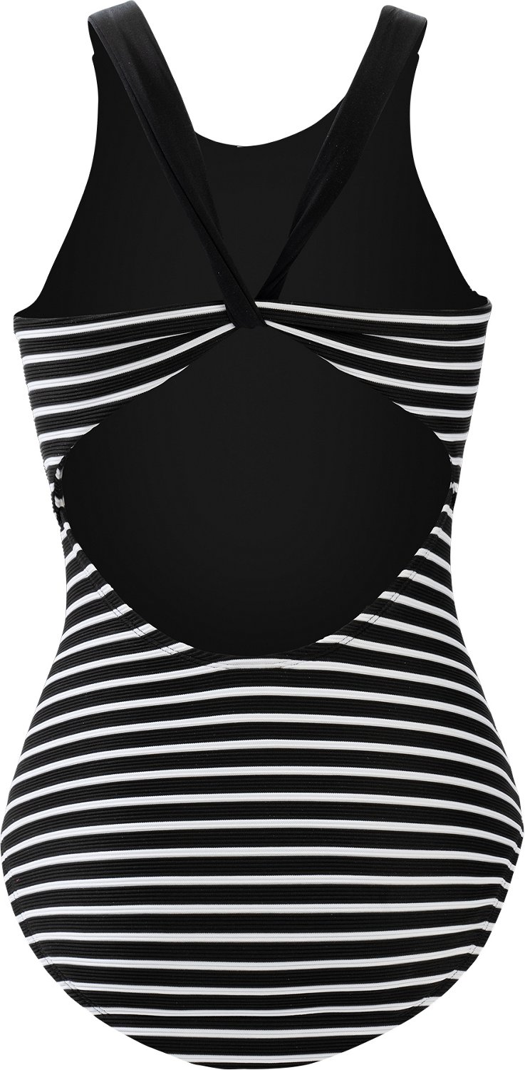 Dolfin Aquashape Women's Striped Scoop Neck Moderate Rib Knit 1-Piece - view number 5