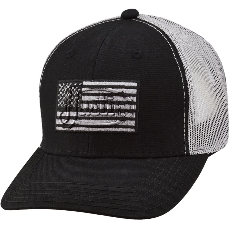 Justin Adult Black Flag Cap - Men's Hunting/Fishing Headwear at Academy Sports