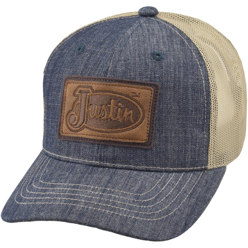 Justin Adults' Logo Cap Blue - Men's Hunting/Fishing Headwear at Academy Sports