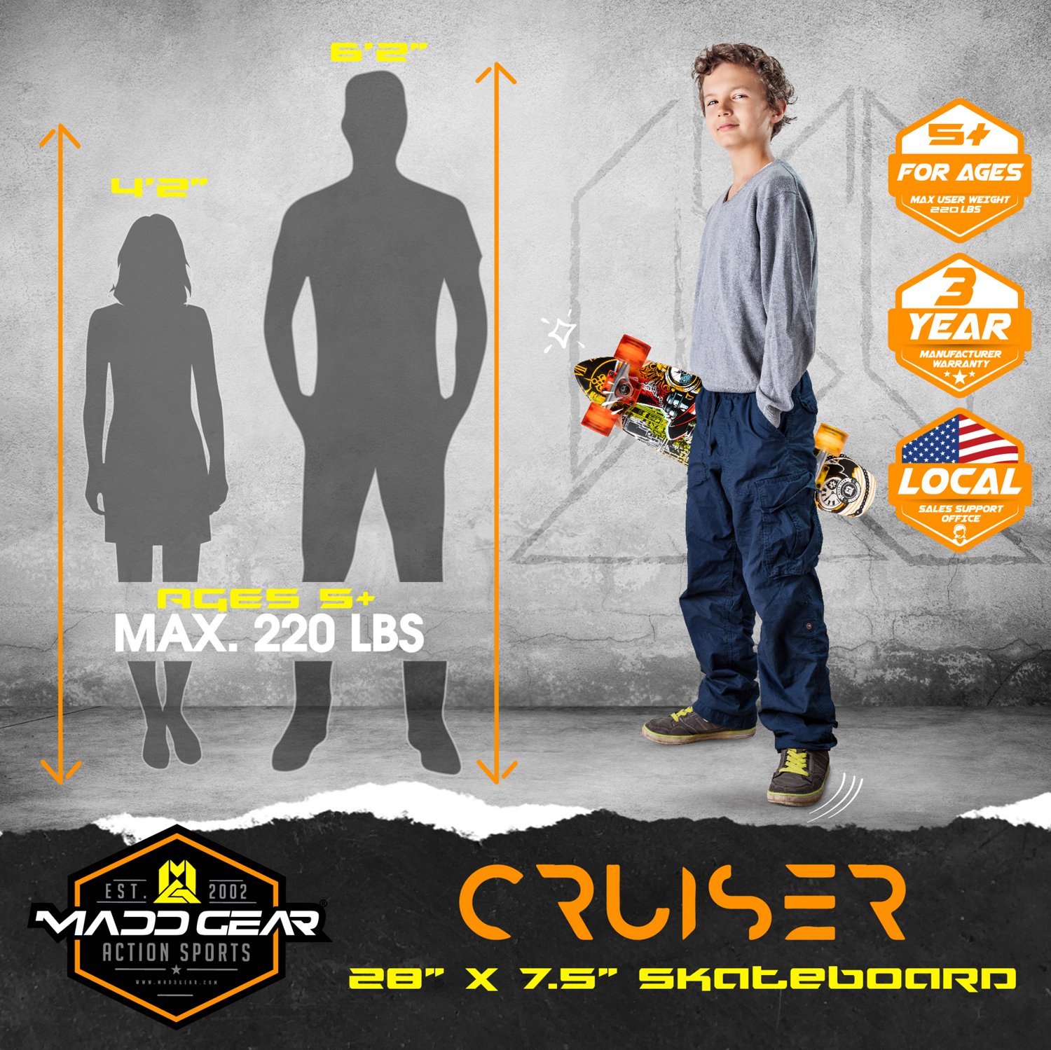 Madd Gear 28-in Cruiser Skateboard - view number 2