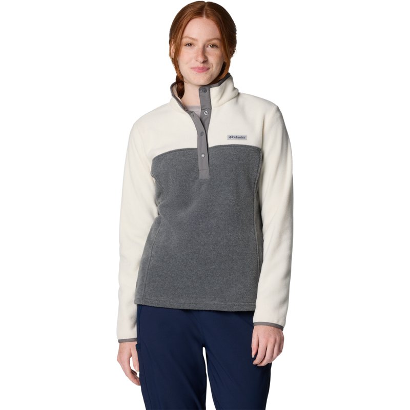 Columbia Sportswear Columbia Women's Benton Springs 1/2 Snap Pullover II City Grey Heath, X-Small - Women's Outdoor Long-Sleeve Tops