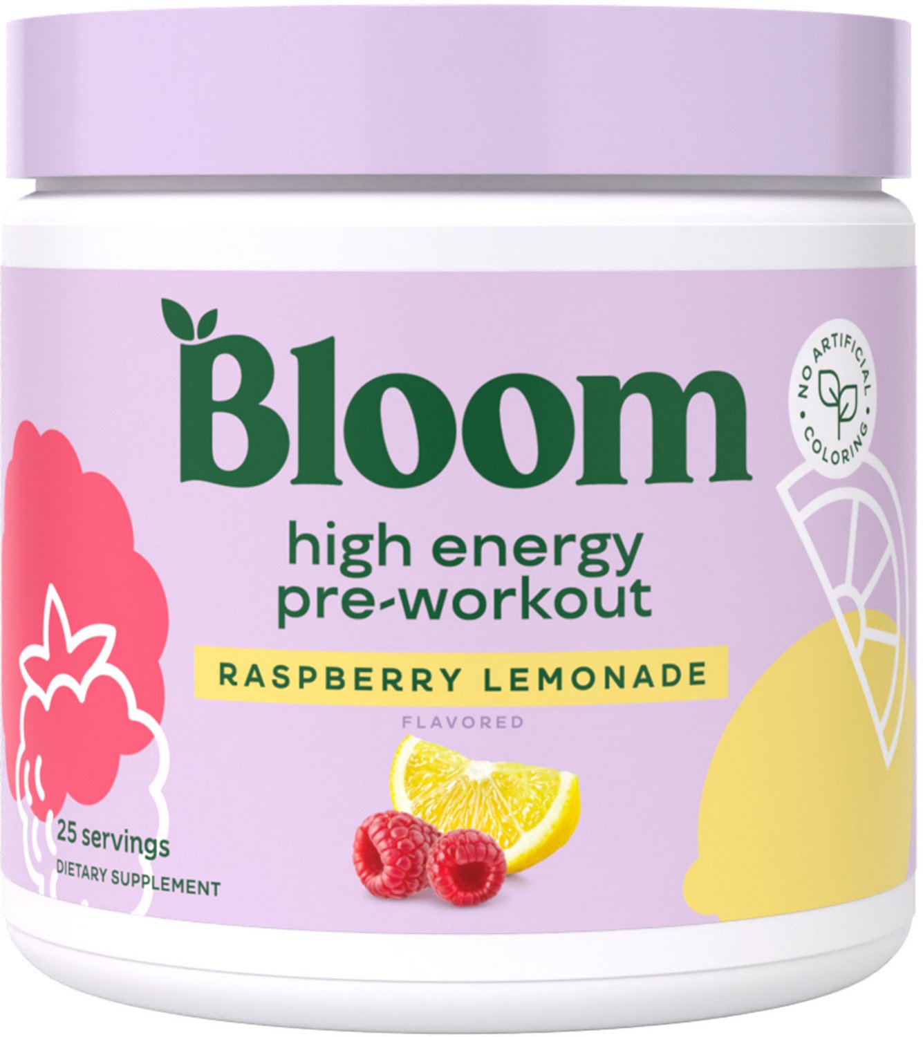Bloom Nutrition High Energy Raspberry Lemonade Pre-Workout Powder