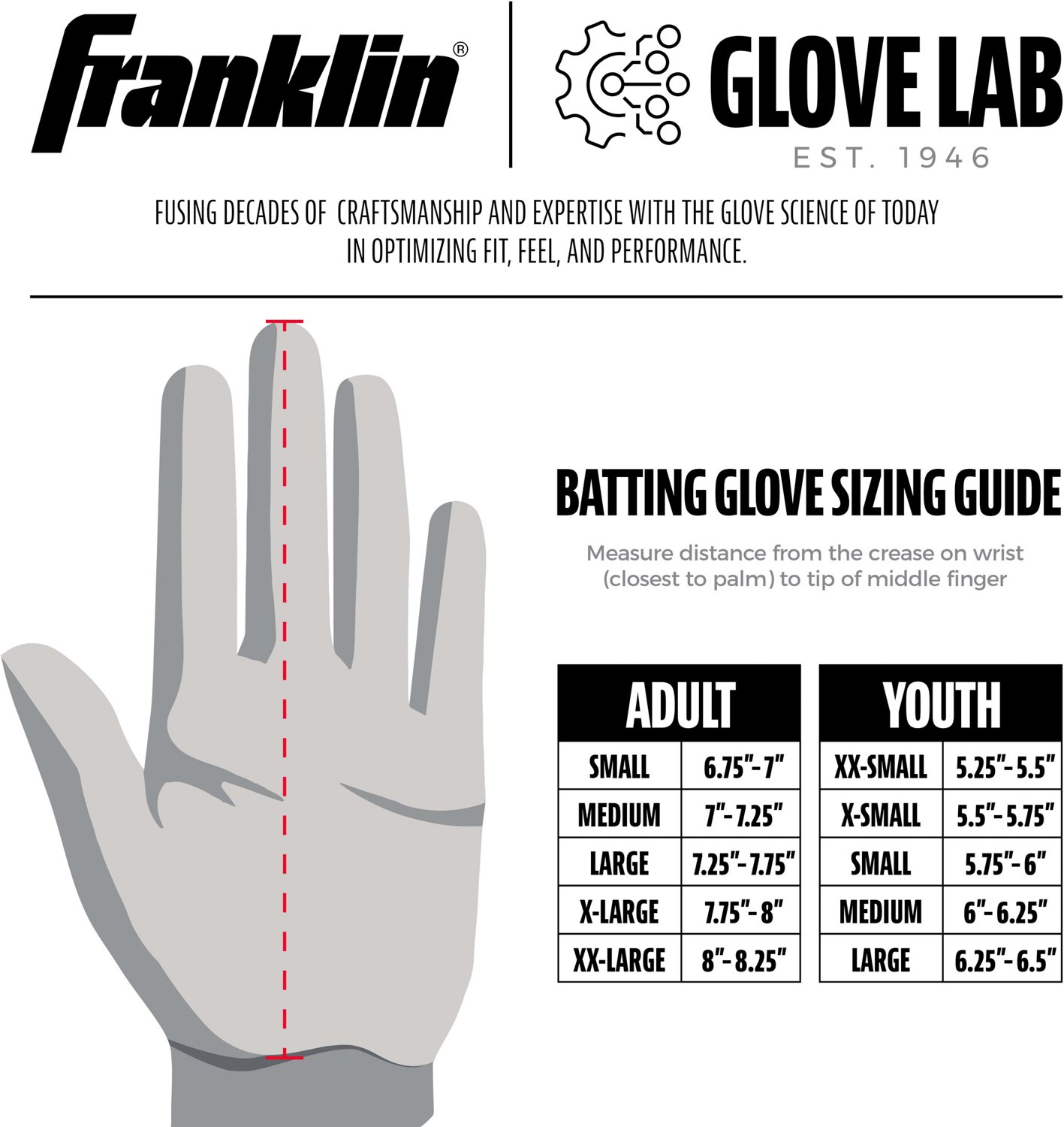 Franklin Youth CFX Pro Chrome Batting Gloves                                                                                     - view number 5