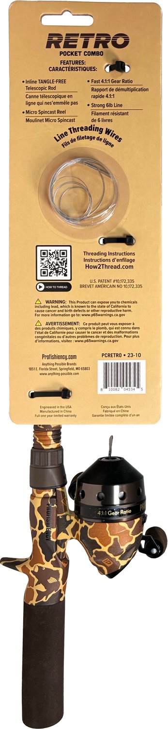 ProFISHiency Retro Pocket 30 in L Freshwater Spincast Rod and Reel Combo                                                         - view number 5