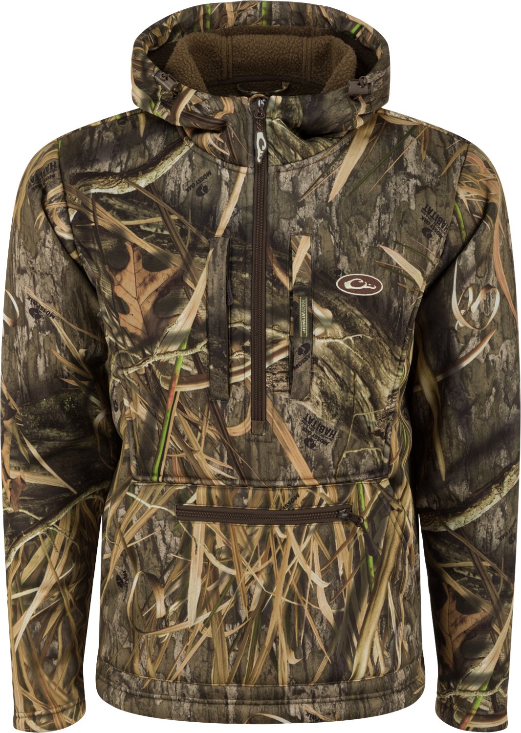 Drake Mens Ultimate Wader Camo QZ Hoodie                                                                                        