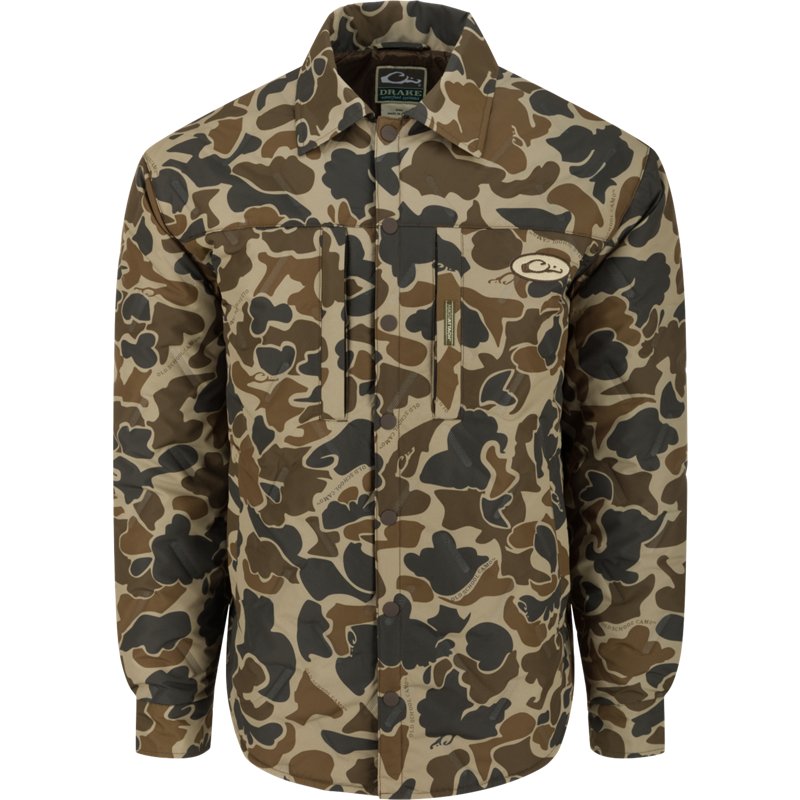 Drake Mens LST Double Down Camo ShirtJac, Large - Adult Insulated Camo at Academy Sports