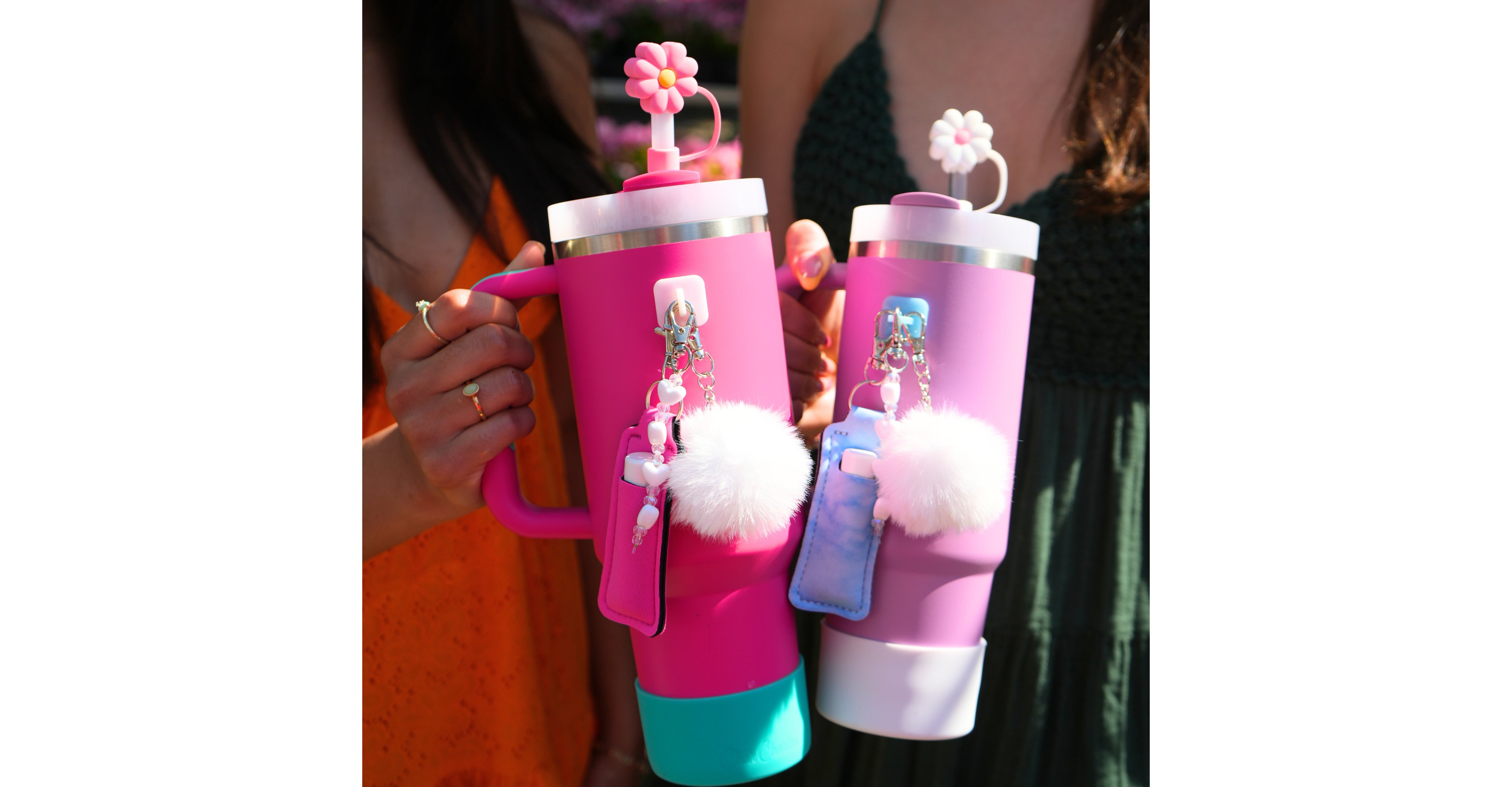 CharCharms Flower Straw Toppers 4-Pack