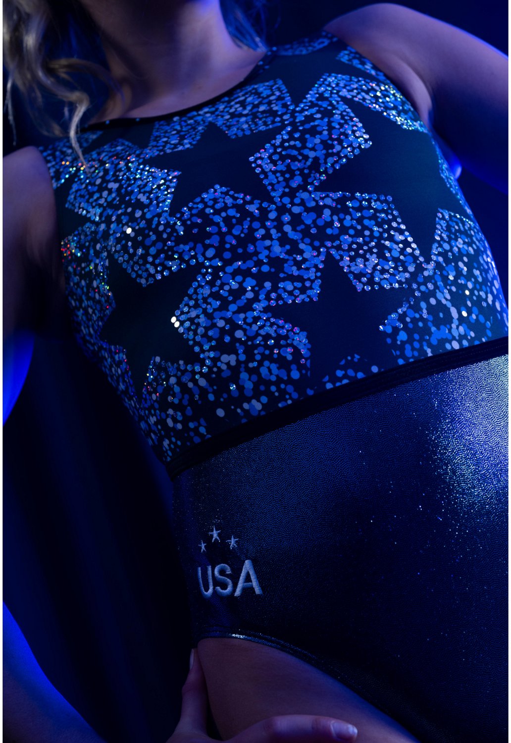 GK Women's Star Spangled Shine Replica Gymnastics Tank Leotard - view number 6