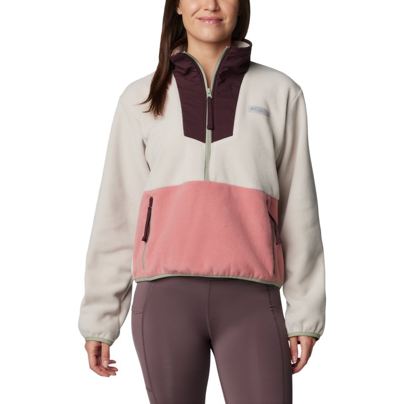 Columbia Sportswear Women's Sequoia Grove 1/2 Zip Fleece Dark Stone/Pink Agave, Small - Women's Outdoor Long-Sleeve Tops at Academy Sports