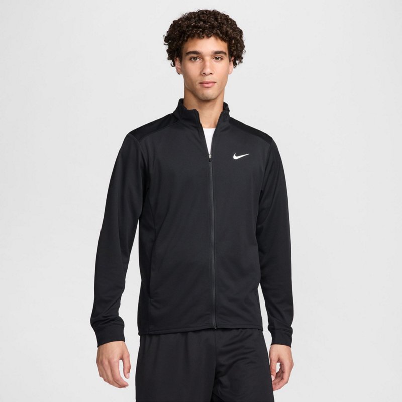 Nike Men's Dri-Fit Totality Full-Zip Knit Jacket Black/(White), Large - Men's Athletic Jackets at Academy Sports