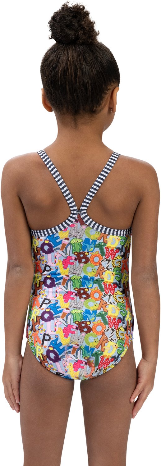 Little Dolfin Girls' 2-6X Print 1-Piece Alphabet Soup - view number 2