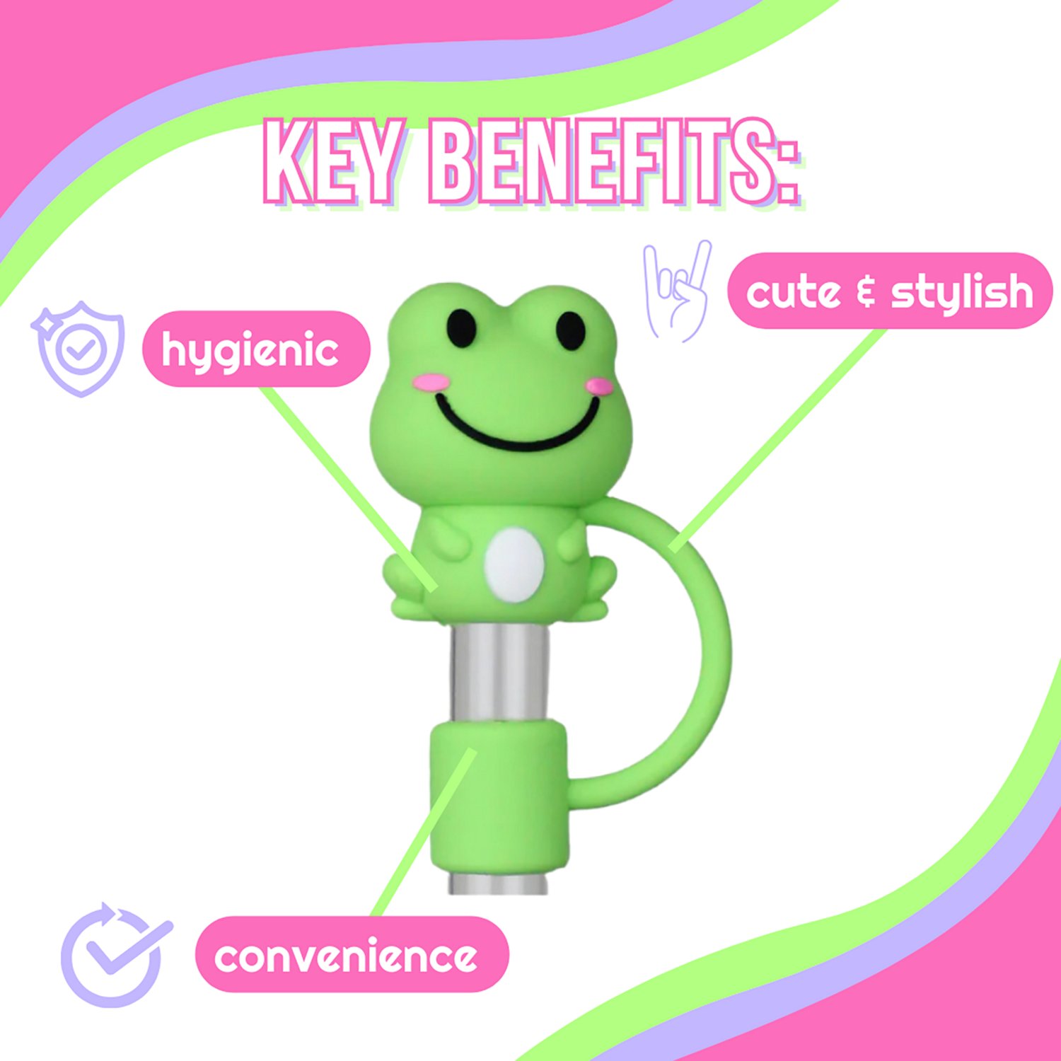 CharCharms Cute Animal Straw Topper Set - view number 3