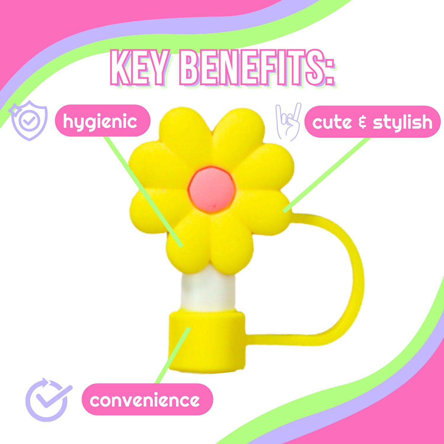 CharCharms Flower Straw Toppers 4-Pack - view number 3