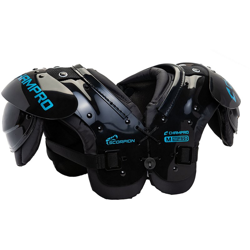 Champro Youth Scorpion Football Shoulder Pad Black/Blue, 2X-Large - Football Equipment at Academy Sports
