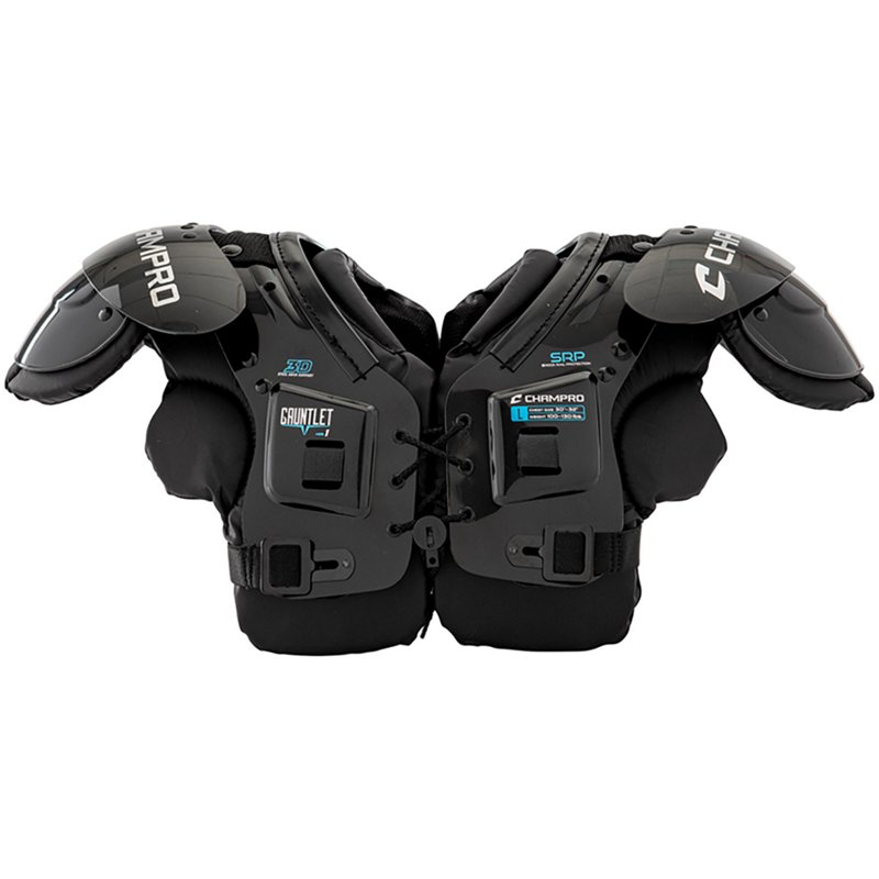 Champro Kids' Gauntlet 1 Football Shoulder Pads Black/Blue, Medium - Football Equipment at Academy Sports
