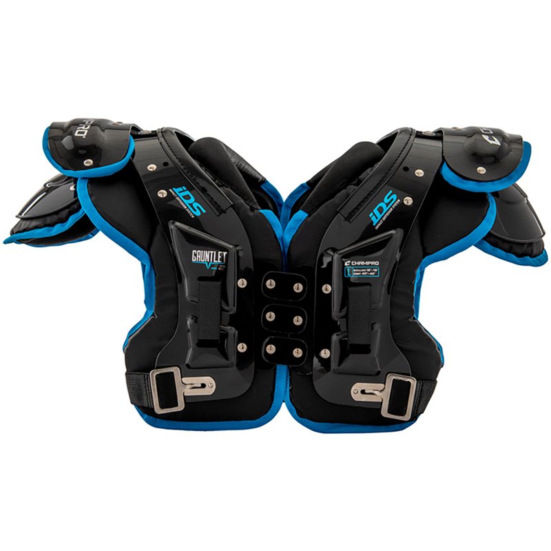 Champro Adults' Gauntlet 2 Football Shoulder Pads Black/Blue, X-Large - Football Equipment at Academy Sports