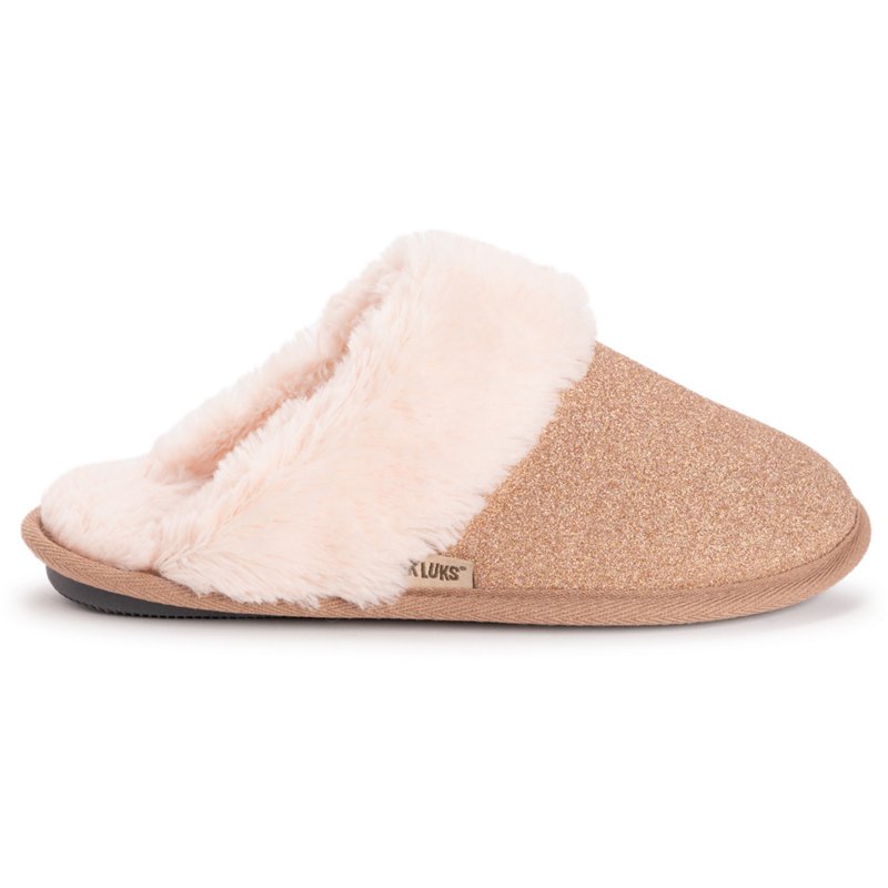 MUK LUKS Women's Angled Sparkle Scuff Slipper