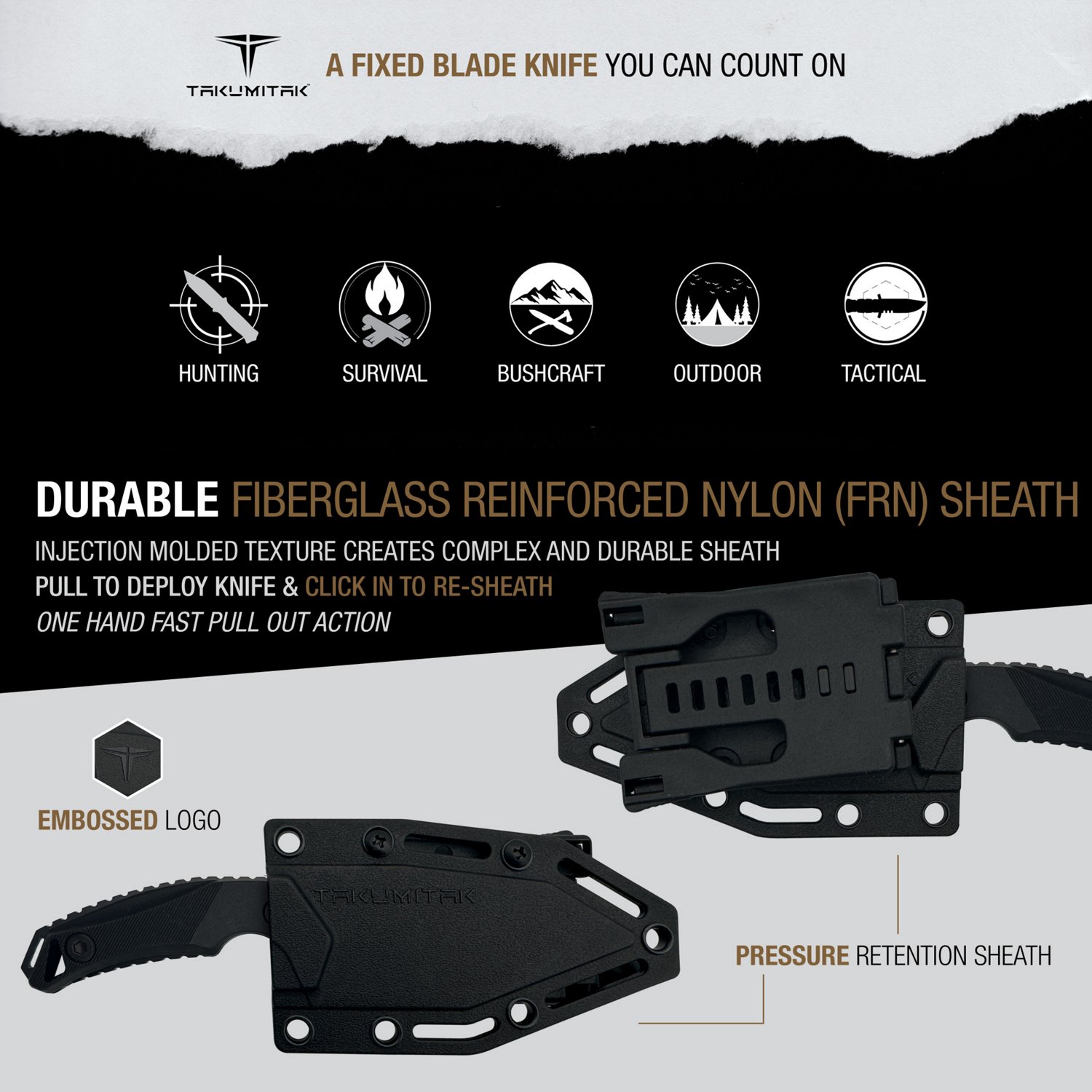 Takumitak Big Head 3cr13 Fixed Blade Knife                                                                                       - view number 8
