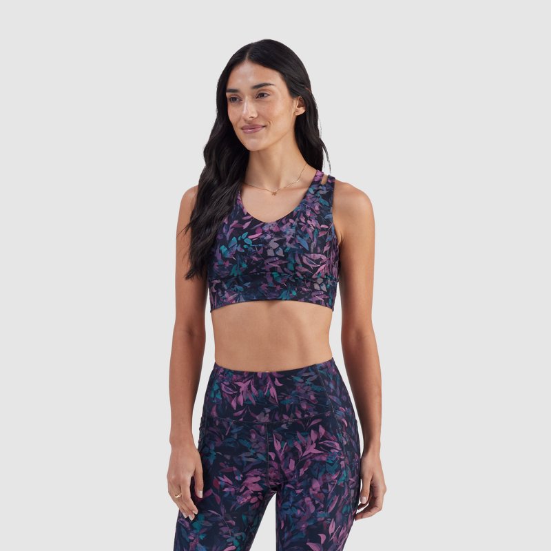 Freely Women's James Luxe Sports Bra Mellow Mauve Shadow, Small - Women's Workout Bras at Academy Sports
