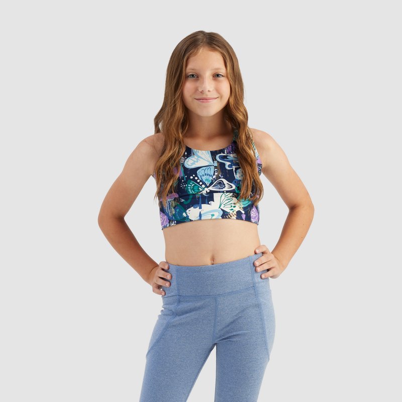 Freely Girls' James Luxe Sports Bra Peacoat Winsome Journey, Small - Girl's Bodywear at Academy Sports