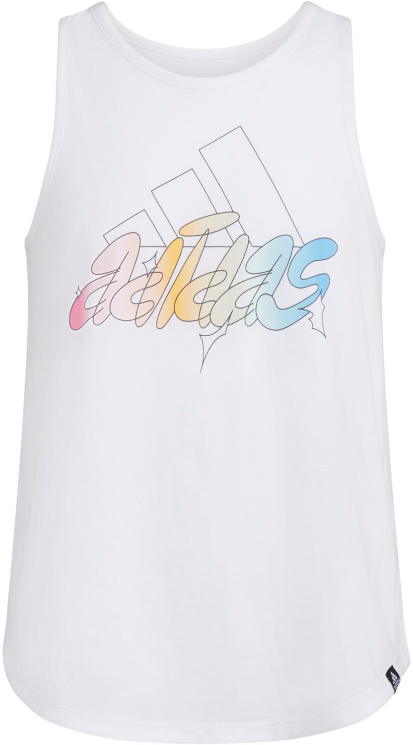 adidas Girls' Curved Hem Tank Top                                                                                                - view number 5