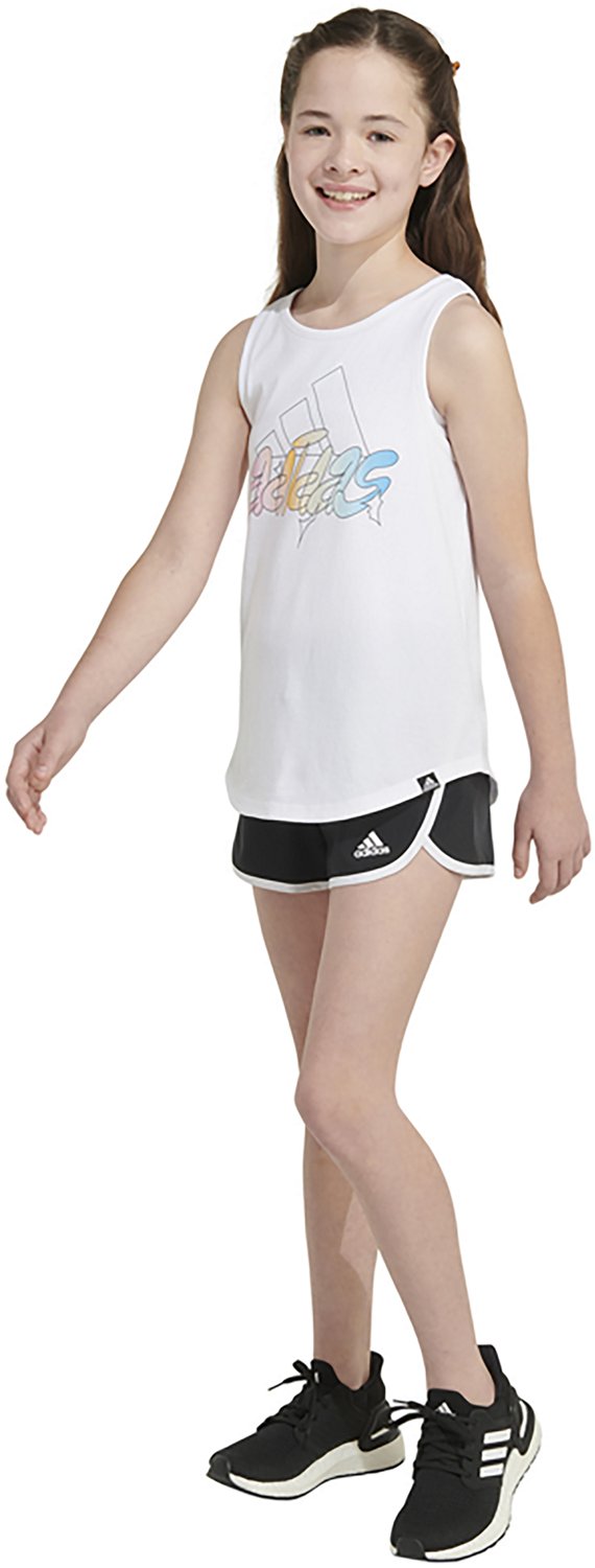 adidas Girls' Curved Hem Tank Top                                                                                                - view number 4