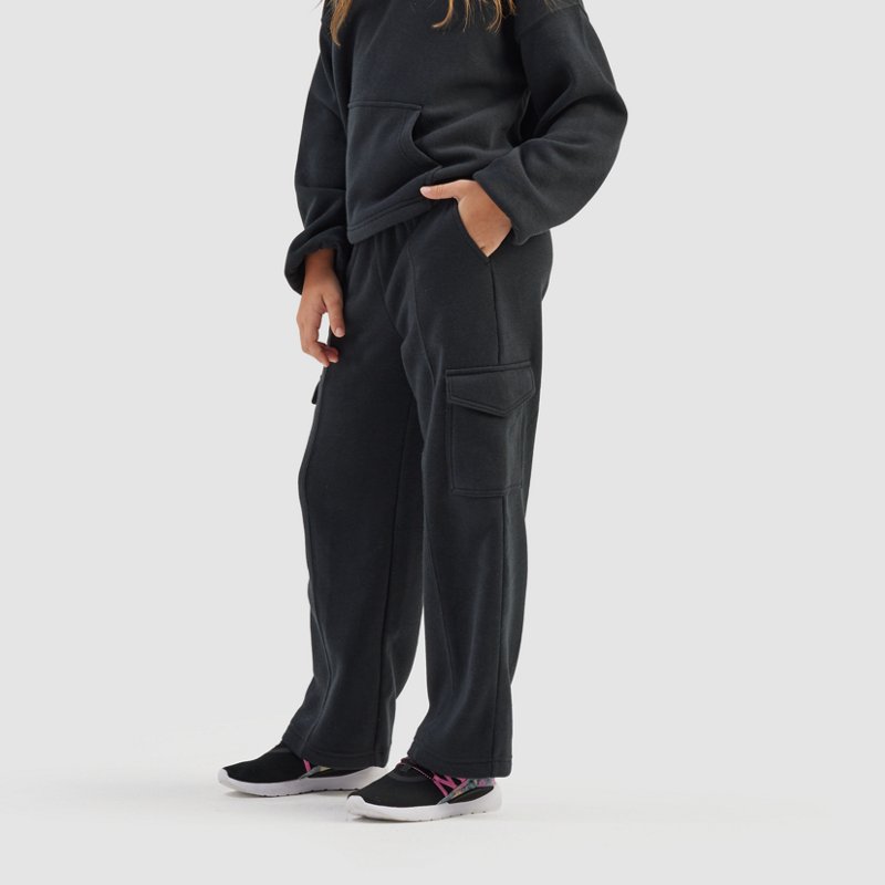 Freely Girls' Reagan Wide Leg Cargo Pants Black, Medium - Grls Athletic Pants And Capris at Academy Sports