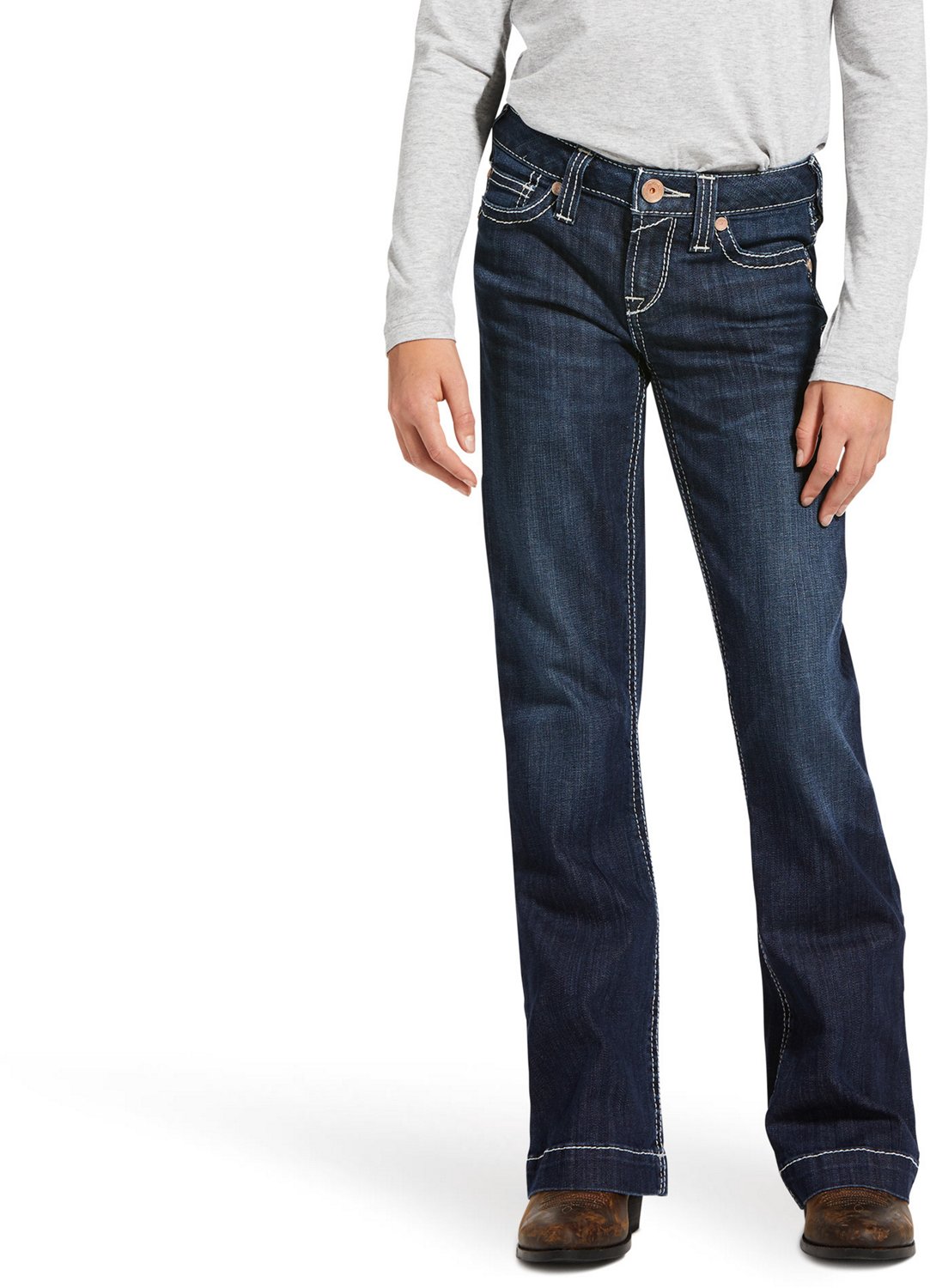 Ariat Girls' Trouser Mid Rise Stretch Ella Wide Leg Jean - view number 4