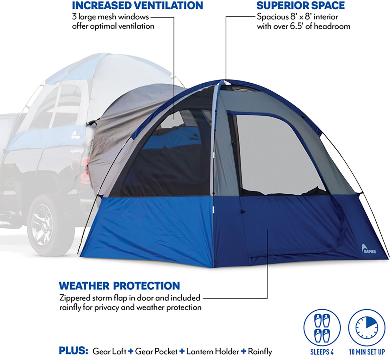 Napier Outdoors Sportz Link Ground 4 Person Truck Tent - view number 6