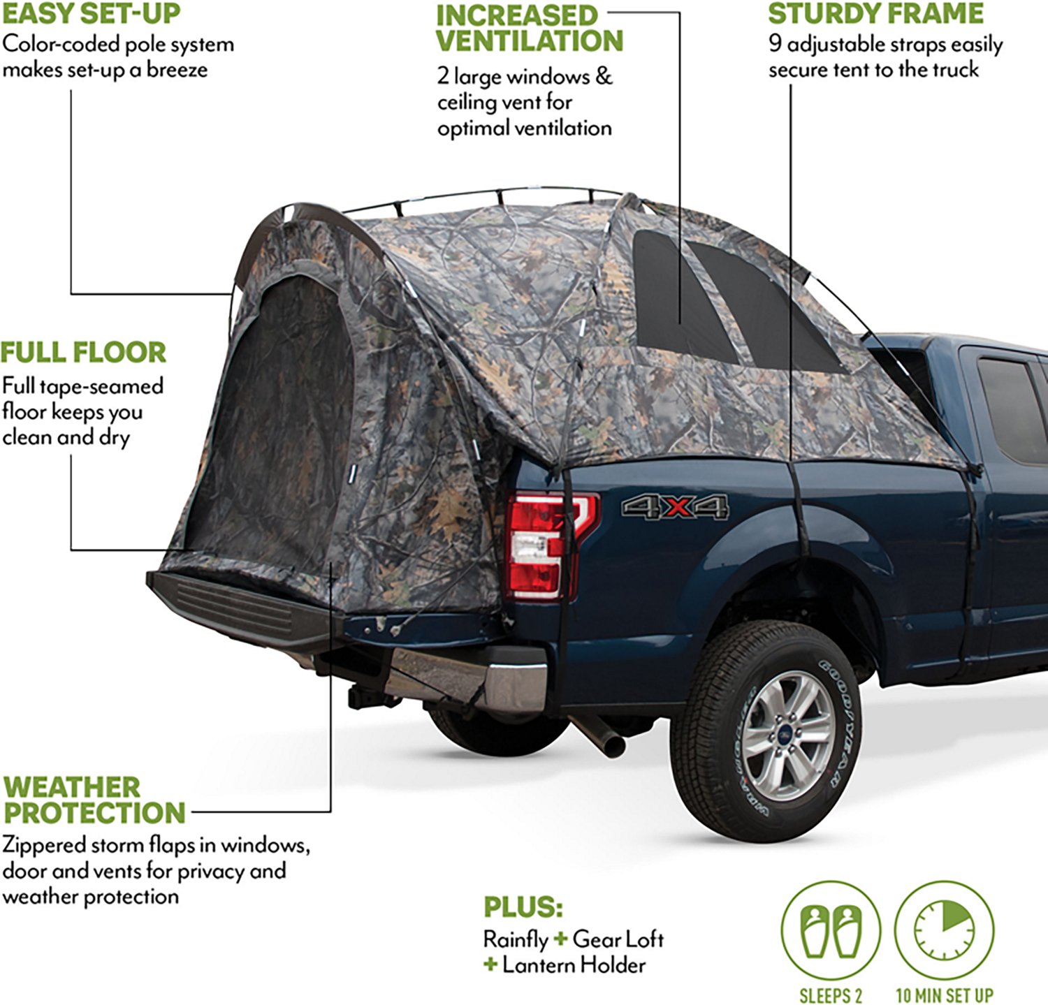 Napier Outdoors Backroadz 2-Person Camo Truck Tent - 5'-5'2" Compact Short  - view number 5